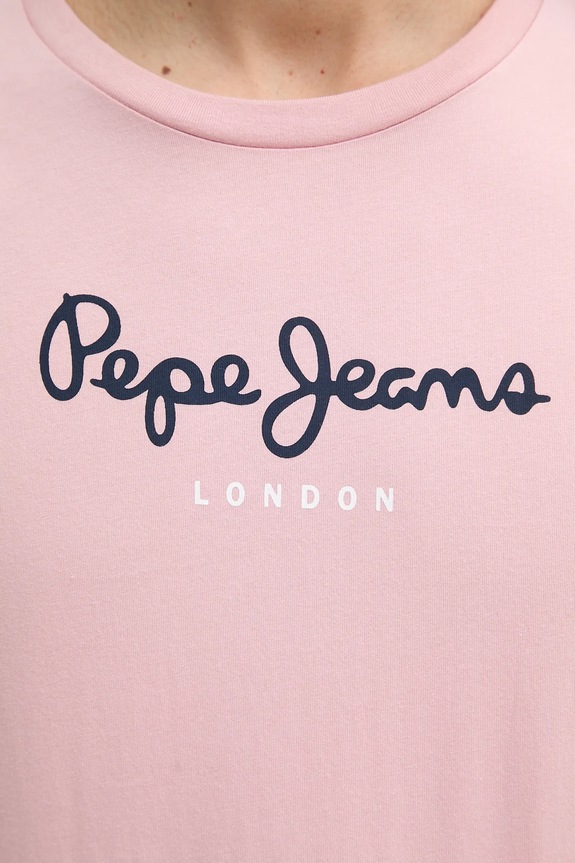 Βαμβακερό μπλουζάκι Pepe Jeans Eggo PM508208 ροζ