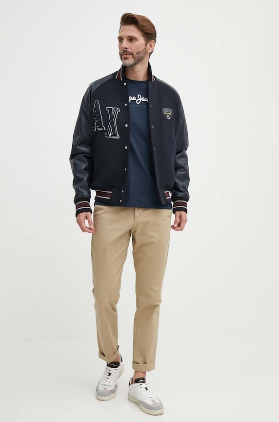 Bavlnené tričko Pepe Jeans Eggo PM508208 tmavomodrá SS25