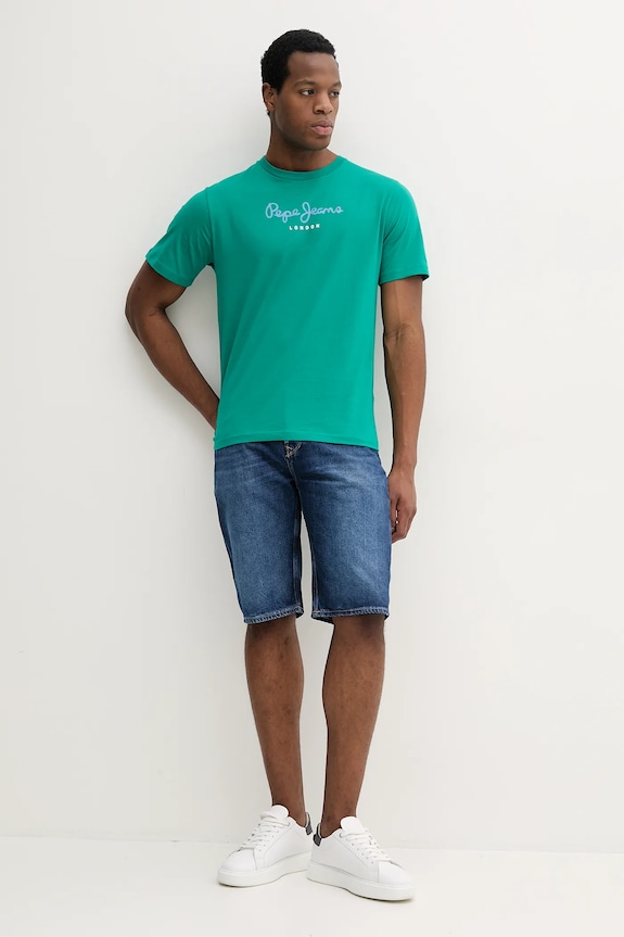 Pepe Jeans t-shirt bawełniany Eggo PM508208 zielony SS25