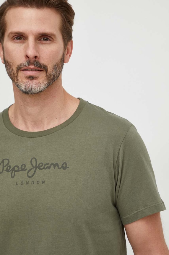 Pepe Jeans tricou din bumbac Eggo verde PM508208