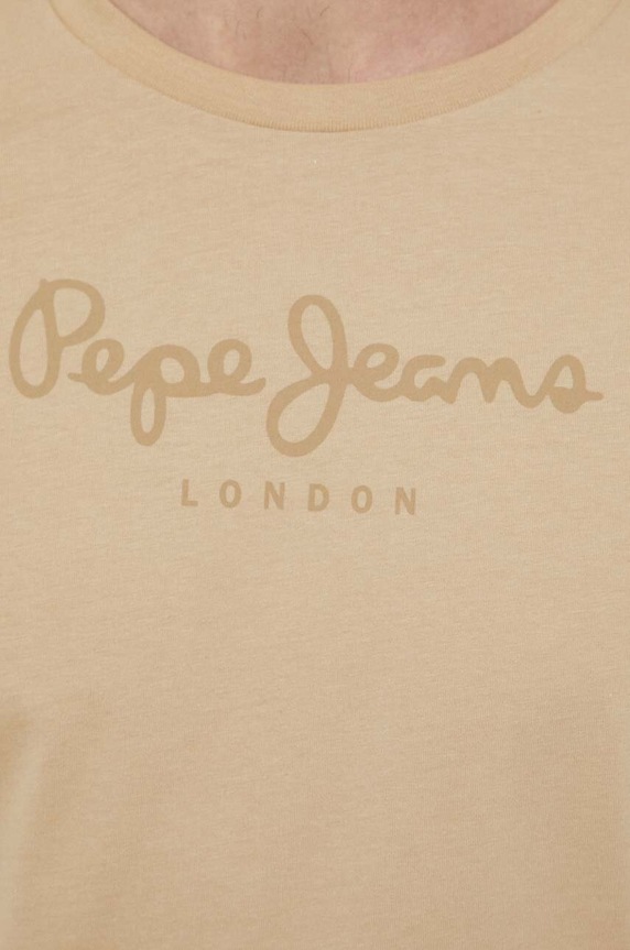 Βαμβακερό μπλουζάκι Pepe Jeans Eggo EGGO N PM508208 μπεζ