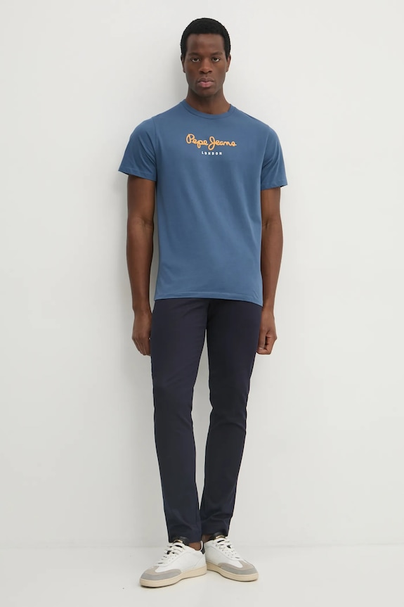 Βαμβακερό μπλουζάκι Pepe Jeans Eggo PM508208 μπλε SS25