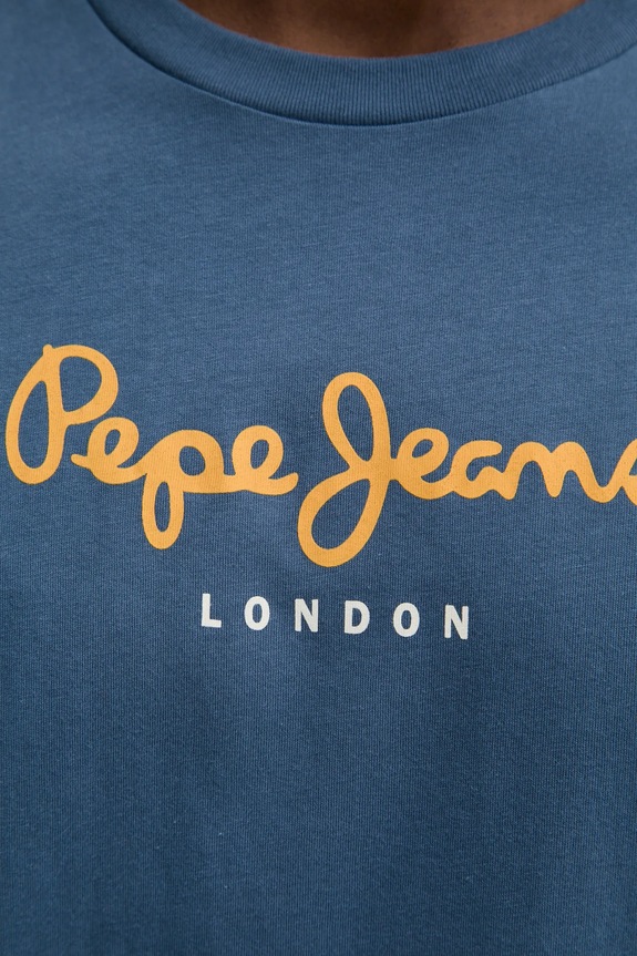 Βαμβακερό μπλουζάκι Pepe Jeans Eggo PM508208 μπλε