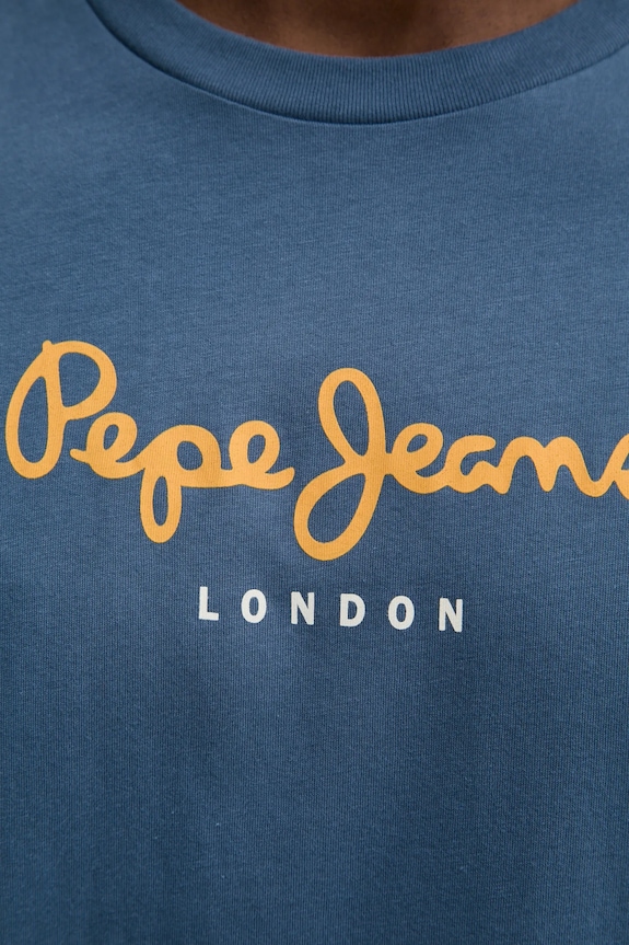 Βαμβακερό μπλουζάκι Pepe Jeans Eggo PM508208 μπλε
