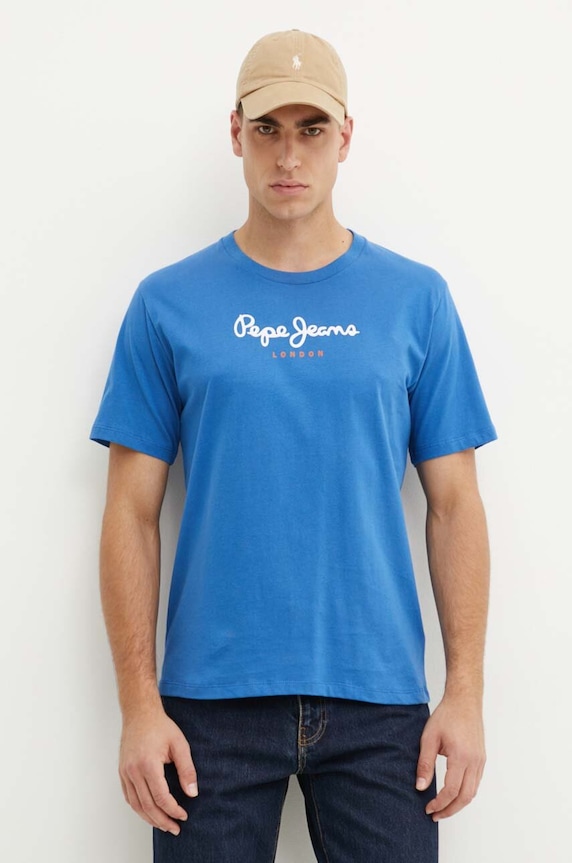 Bavlnené tričko Pepe Jeans Eggo modrá PM508208