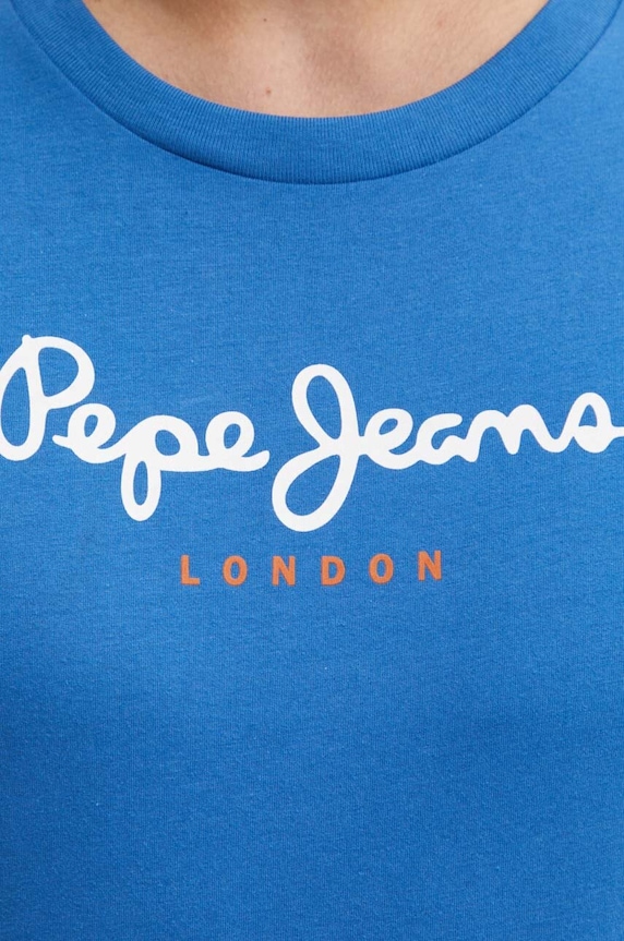 Bavlnené tričko Pepe Jeans Eggo PM508208 modrá
