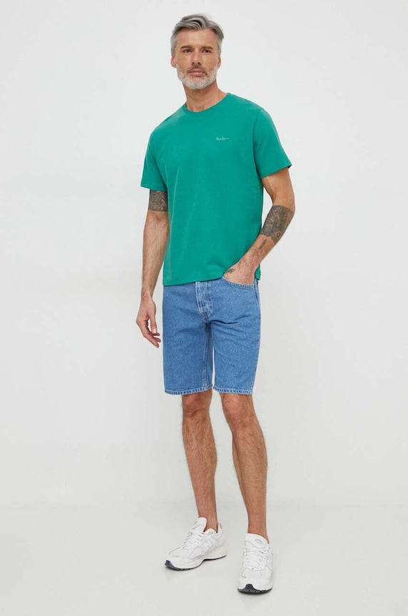 Bavlnené tričko Pepe Jeans Connor PM509206 zelená AW24