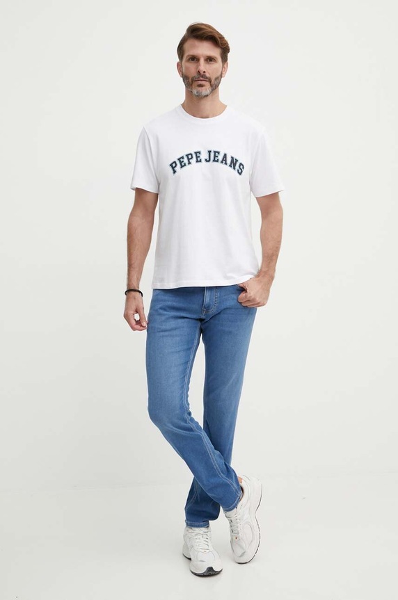 Pepe Jeans t-shirt bawełniany CLEMENT PM509220 beżowy SS24