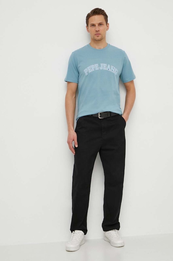 Pepe Jeans t-shirt bawełniany CLEMENT PM509220 niebieski SS24