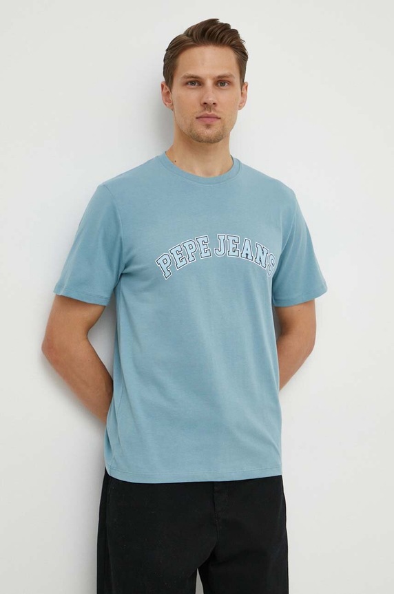 Pepe Jeans t-shirt bawełniany CLEMENT niebieski PM509220