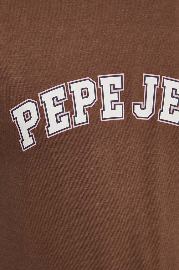 Bombažna kratka majica Pepe Jeans PM509220 rjava