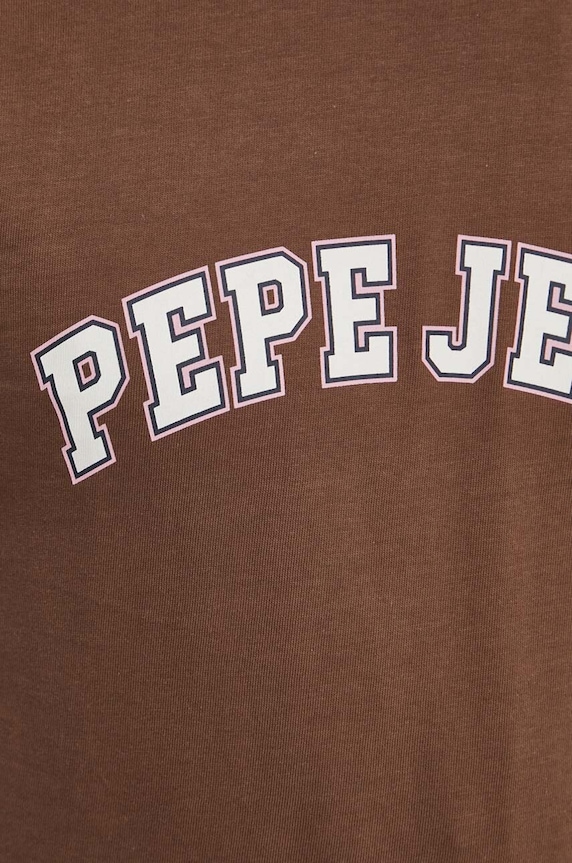 Bombažna kratka majica Pepe Jeans PM509220 rjava
