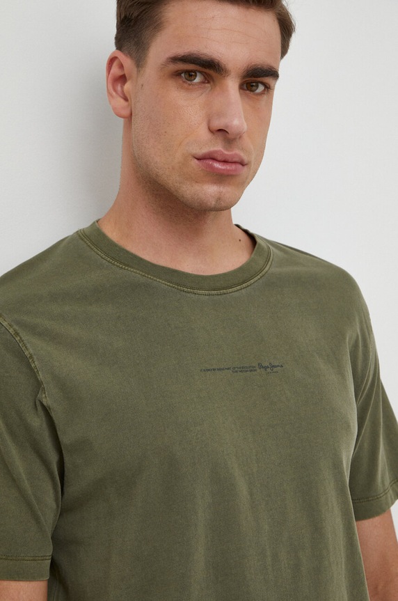 Bavlnené tričko Pepe Jeans Dave Tee zelená PM509231