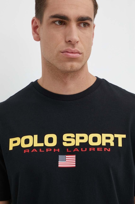 Polo Ralph Lauren pamut póló fekete 710750444