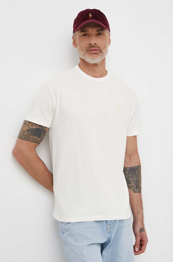 Polo Ralph Lauren tricou din bumbac uni bej 710936509