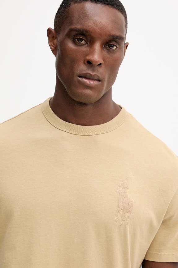 Bavlněné tričko Polo Ralph Lauren béžová 710936509