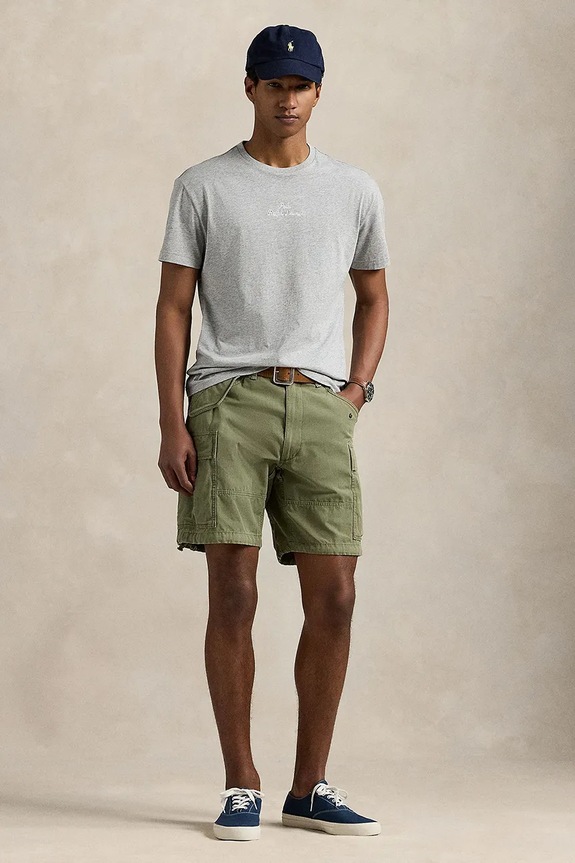 Βαμβακερό μπλουζάκι Polo Ralph Lauren κανονικό γκρί 710936585