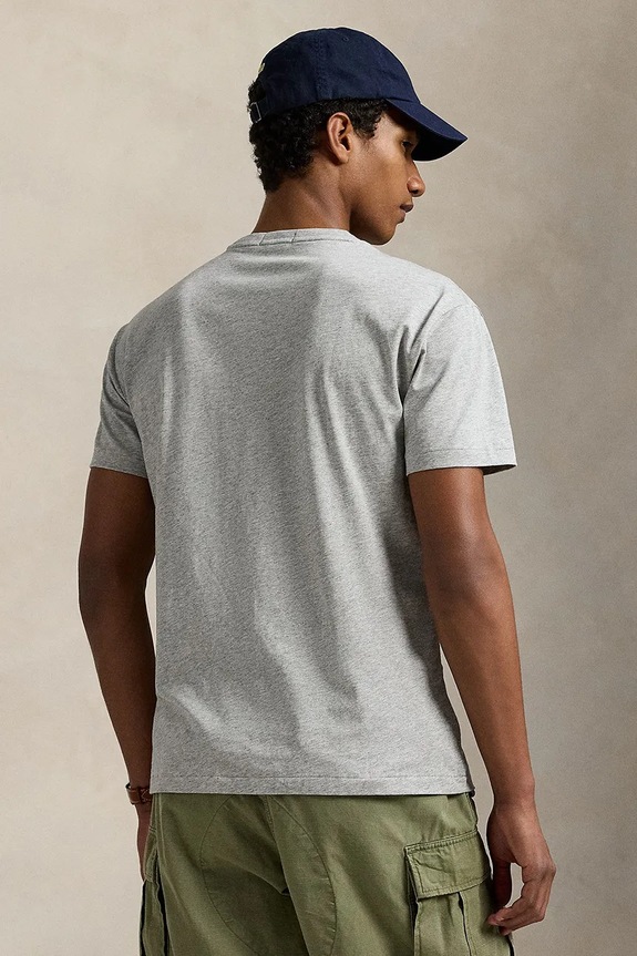 Βαμβακερό μπλουζάκι Polo Ralph Lauren 710936585 γκρί SS25