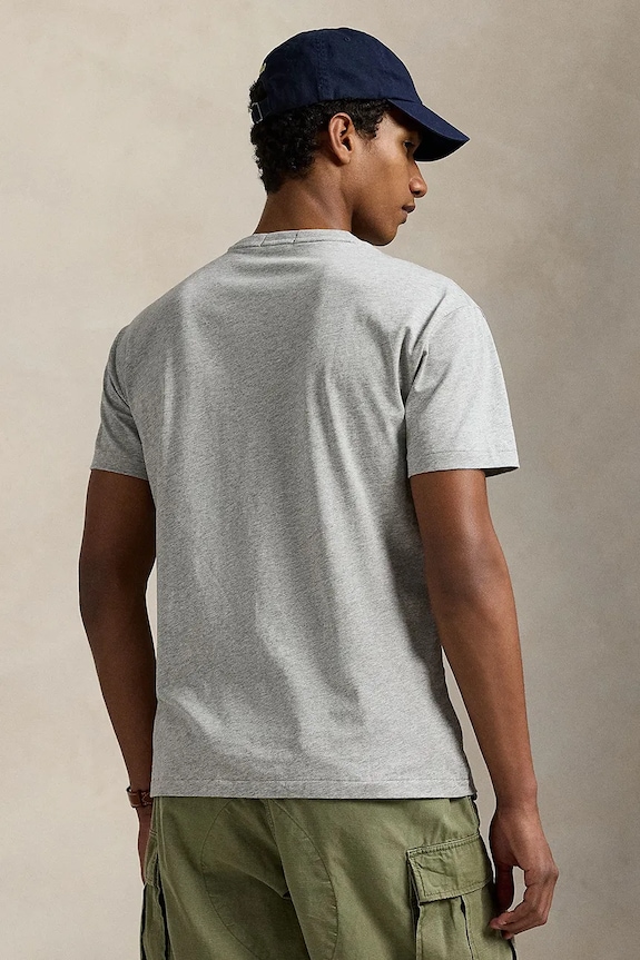 Βαμβακερό μπλουζάκι Polo Ralph Lauren 710936585 γκρί SS25