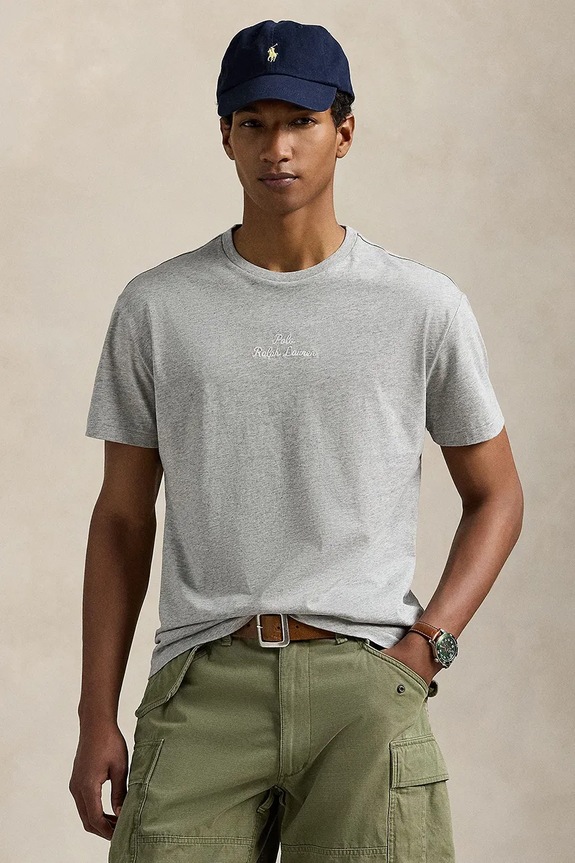 Ρούχα Βαμβακερό μπλουζάκι Polo Ralph Lauren 710936585 γκρί