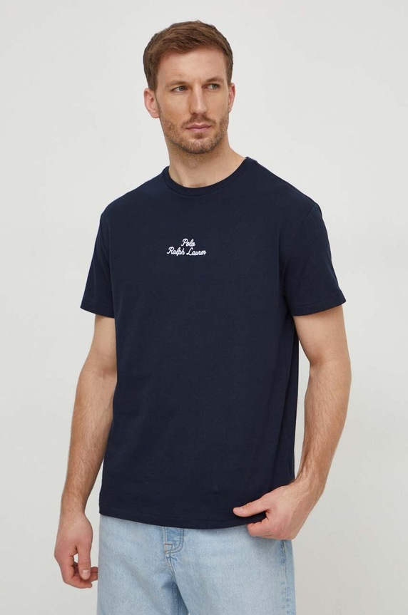 Polo Ralph Lauren t-shirt bawełniany bawełna granatowy 710936585