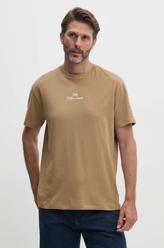 Polo Ralph Lauren t-shirt bawełniany brązowy 710936585