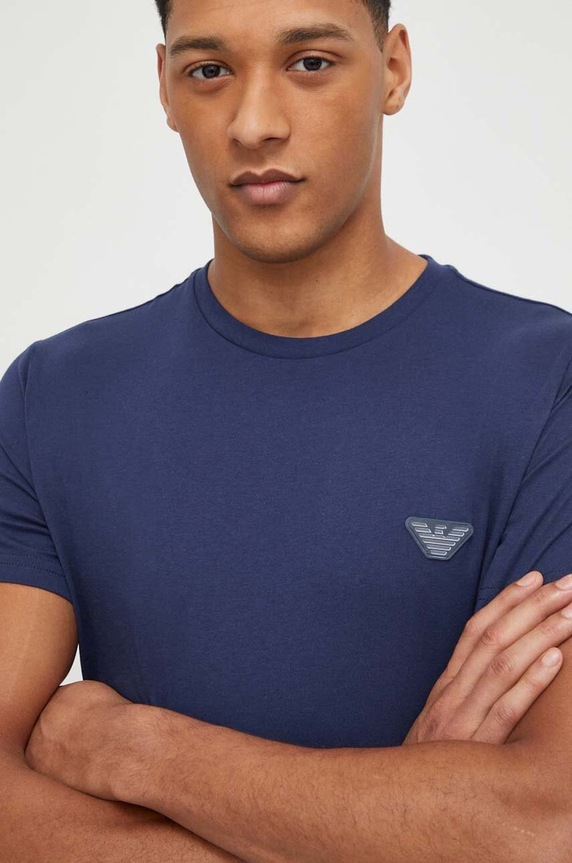 Βαμβακερό μπλουζάκι Emporio Armani Underwear 0 κανονικό σκούρο μπλε 211818.4R463