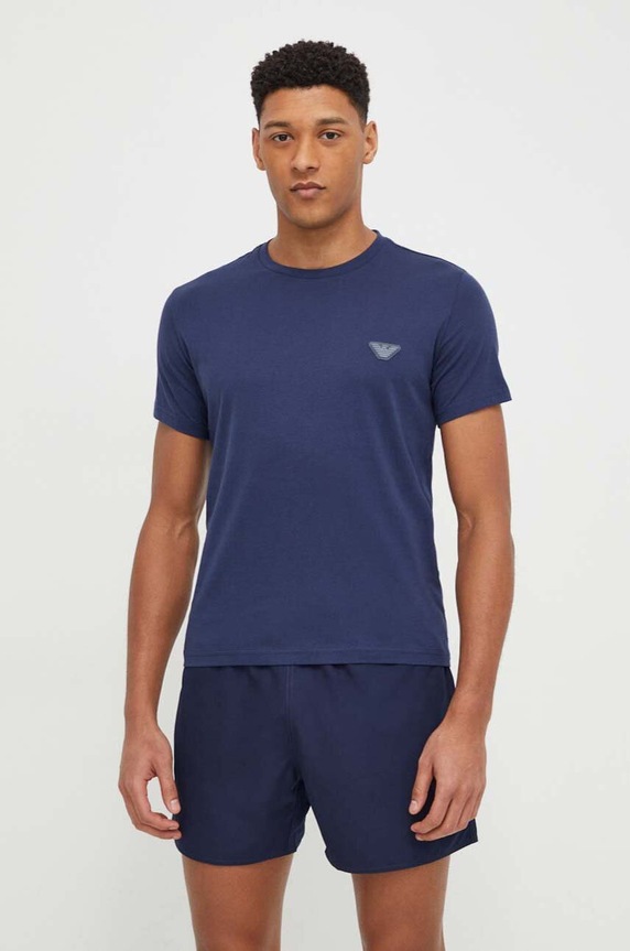 Βαμβακερό μπλουζάκι Emporio Armani Underwear 0 211818.4R463 σκούρο μπλε SS24