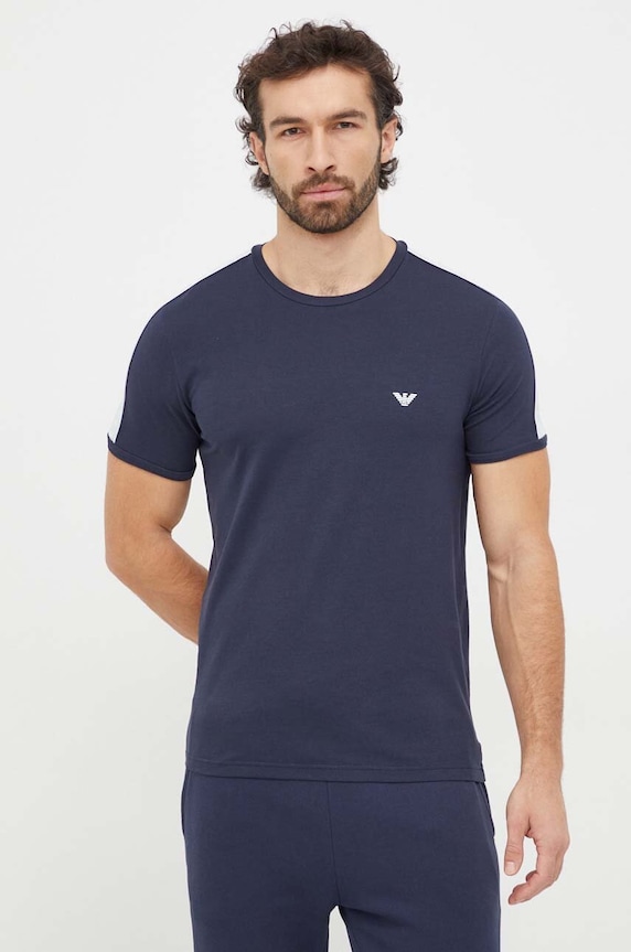 Футболка лаунж Emporio Armani Underwear regular темно-синій 111890.4R717