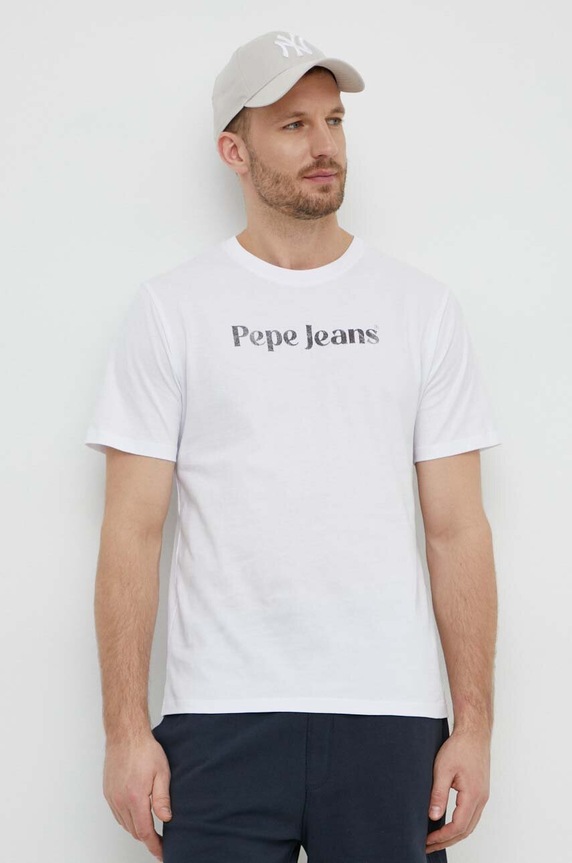 Bavlnené tričko Pepe Jeans CLIFTON biela PM509374