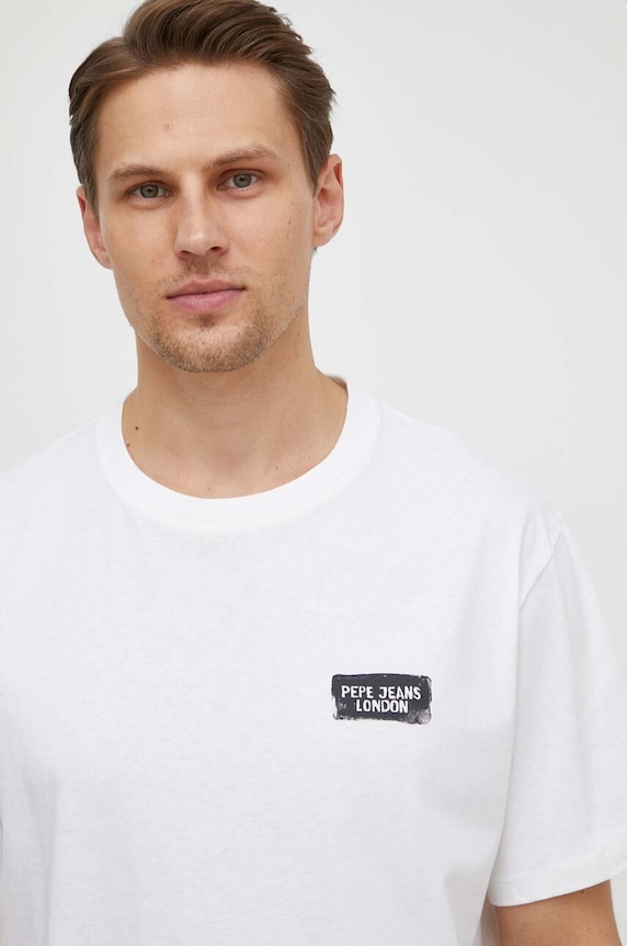 Pepe Jeans pamut póló bézs PM509377