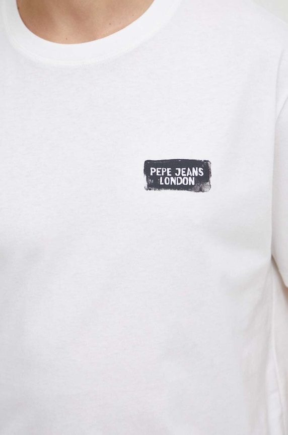 Pepe Jeans pamut póló PM509377 bézs