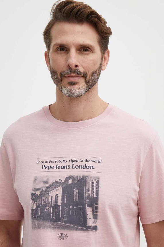 Bavlněné tričko Pepe Jeans COOPER růžová PM509379