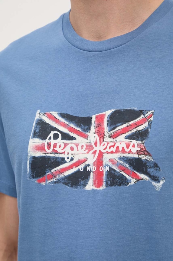 Pepe Jeans pamut póló Clag kék PM509384