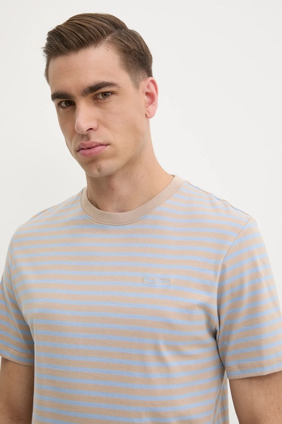 Pepe Jeans t-shirt bawełniany beżowy PM509391