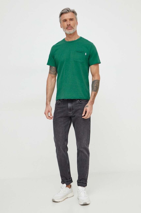 Bavlnené tričko Pepe Jeans Single Carrinson PM509392 zelená SS24