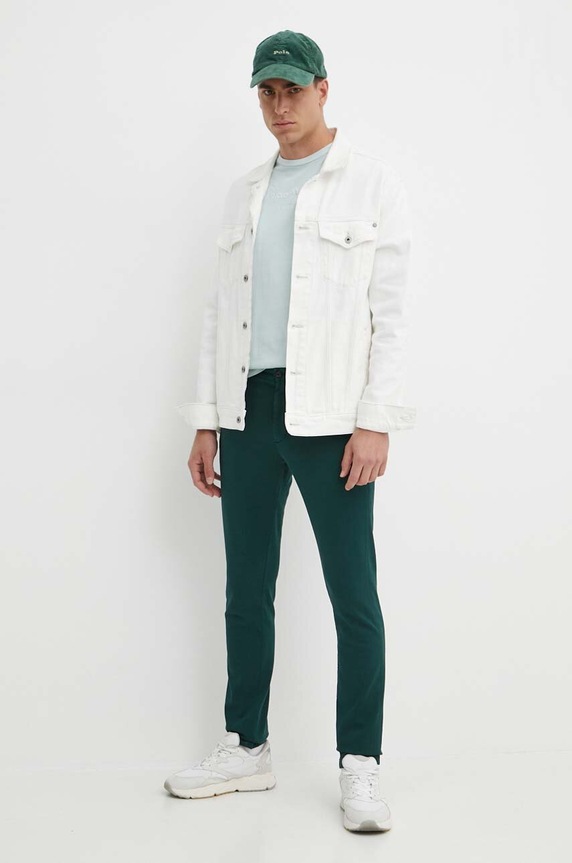 Bavlnené tričko Pepe Jeans EMB EGGO PM509418 tyrkysová AW24