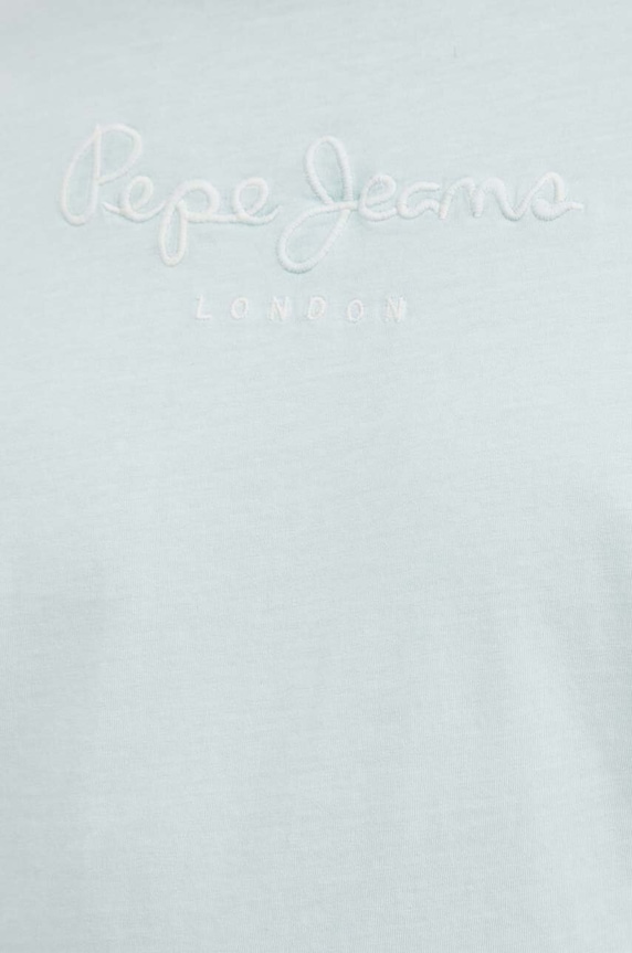 Bavlnené tričko Pepe Jeans EMB EGGO PM509418 tyrkysová