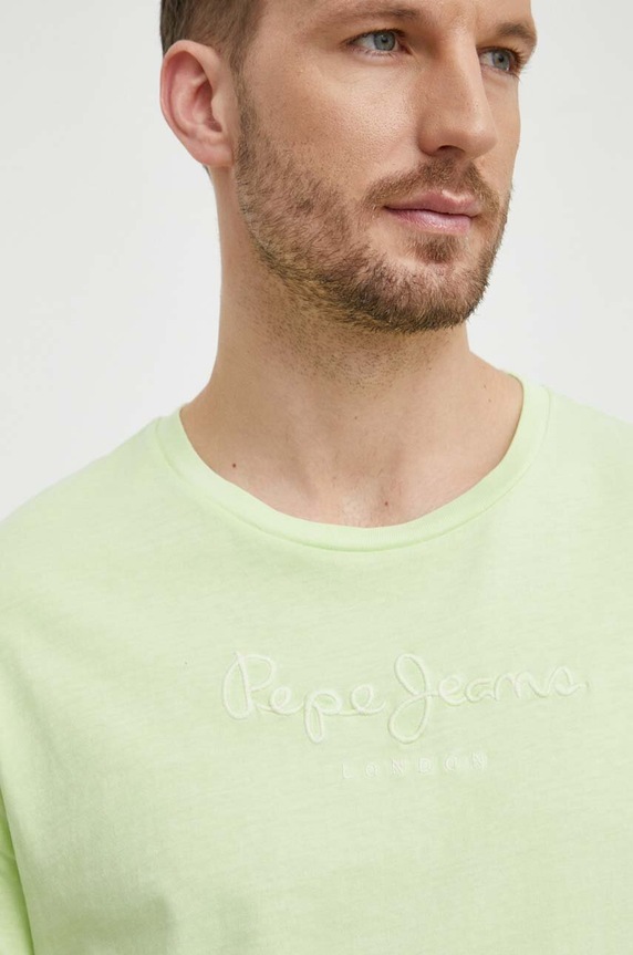 Pepe Jeans pamut póló zöld PM509418