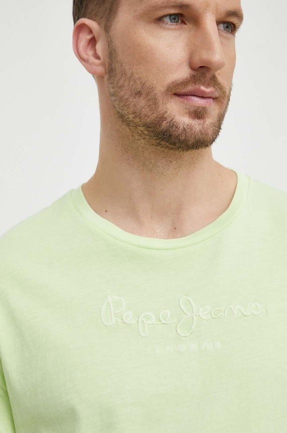 Pepe Jeans pamut póló zöld PM509418