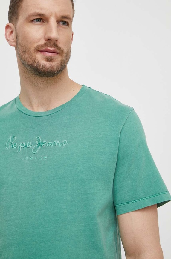Pepe Jeans pamut póló zöld PM509418