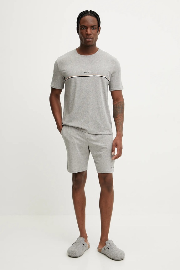 BOSS t-shirt lounge 50515395 szary SS25
