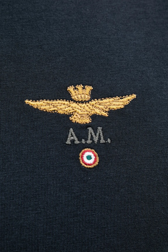 Памучна тениска Aeronautica Militare TS1580J372 тъмносин