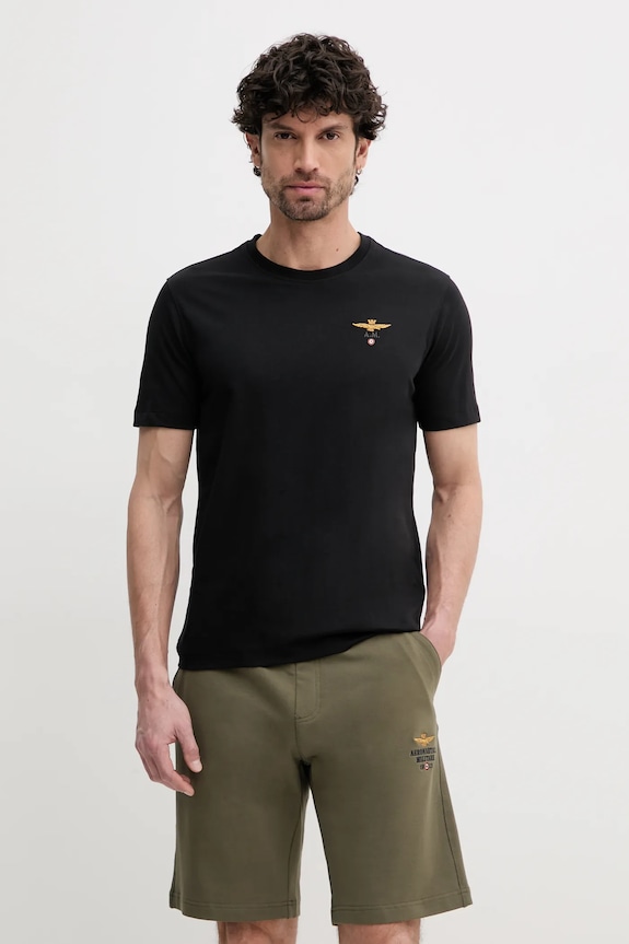 Bavlněné tričko Aeronautica Militare černá TS1580J372