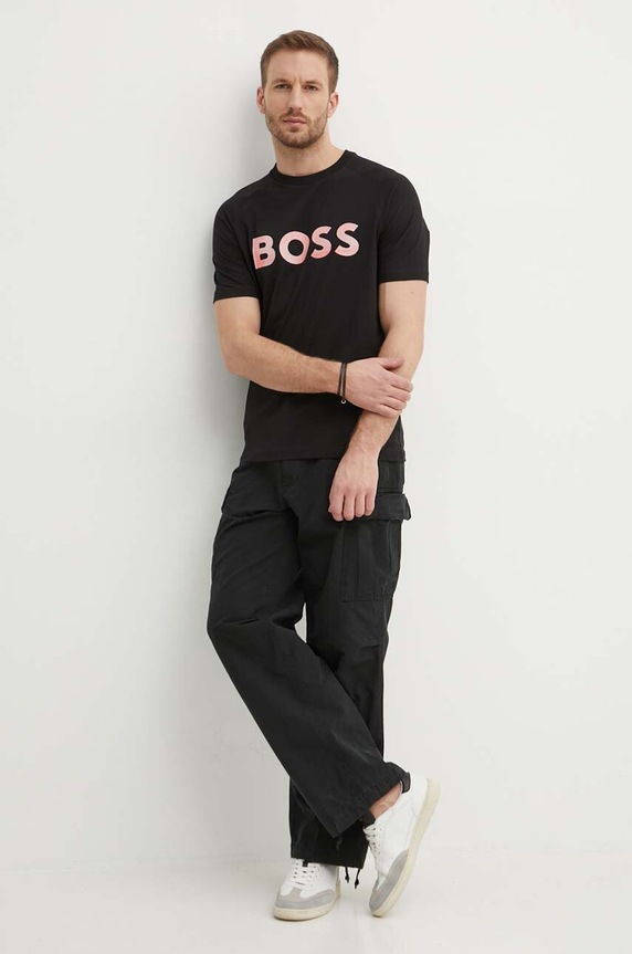 BOSS Green t-shirt 50512999 czarny SS24