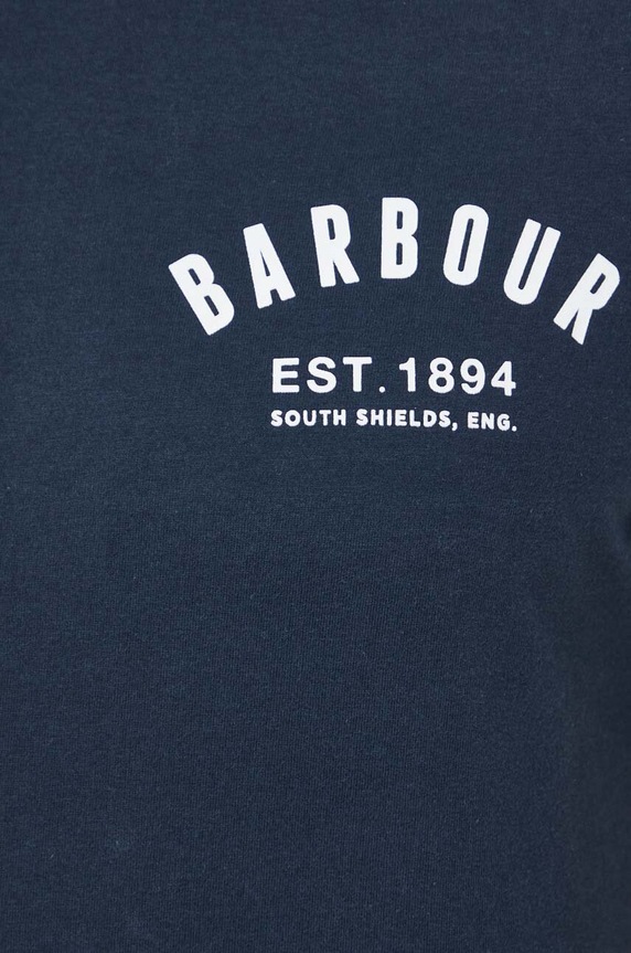 Βαμβακερό μπλουζάκι Barbour MTS0502 σκούρο μπλε