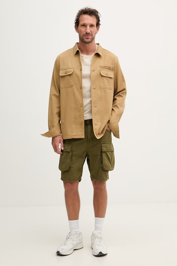 Barbour t-shirt męski bawełniany Essentials MTS0670 beżowy SS26