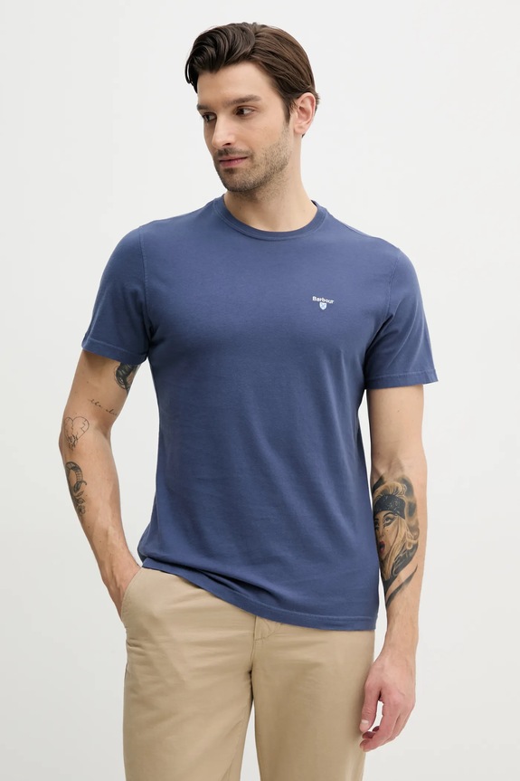 Barbour tričko pánské bavlněné Essentials MTS0670 modrá SS26
