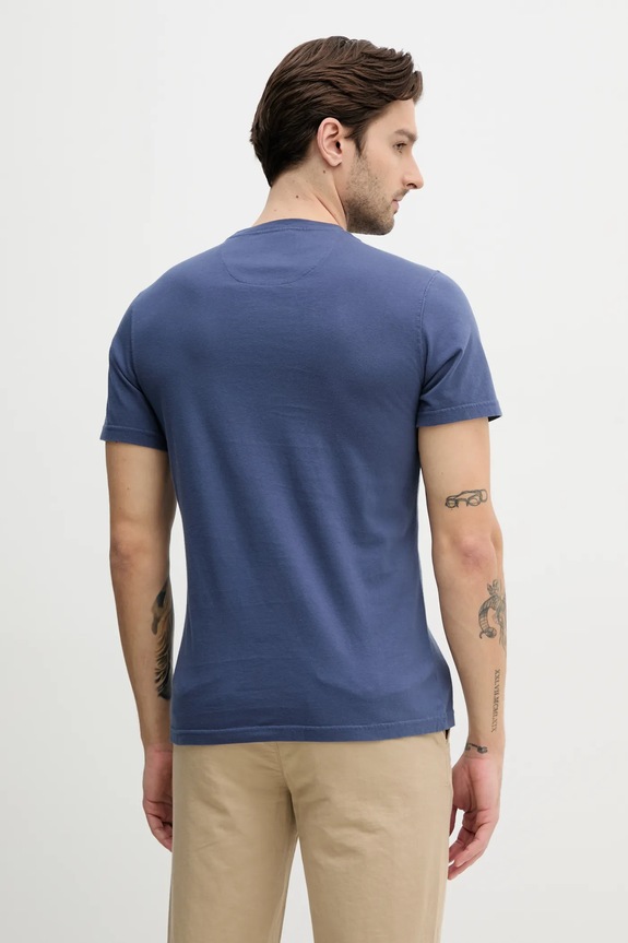 Oblečení Barbour tričko pánské bavlněné Essentials MTS0670 modrá
