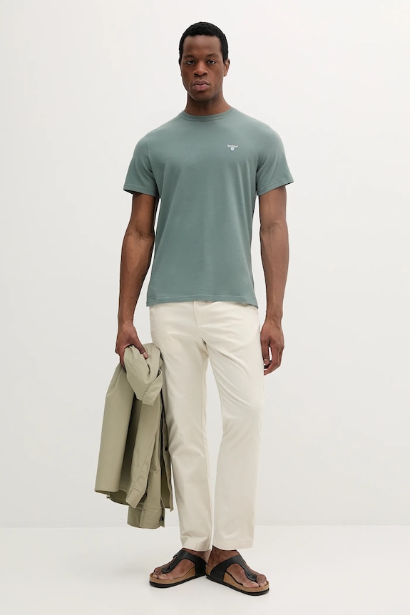 Barbour tricou bărbați bumbac Essentials MTS0670 verde SS26